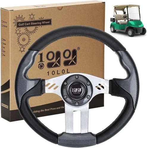 Miniatura 11 de 10L0L Volante de carrito de golf, diseño universal para Yamaha, EZGO RXV y TXT, Club Car DS, Club Car Precedent Tempo, la mayoría de los carritos
