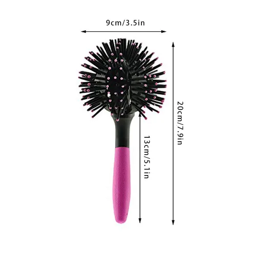 Miniatura 5 de Cepillo de pelo esférico peine esférico 3D peine bomba rizo cepillo de pelo peinado salón redondo herramienta de rizado para hombres mujeres