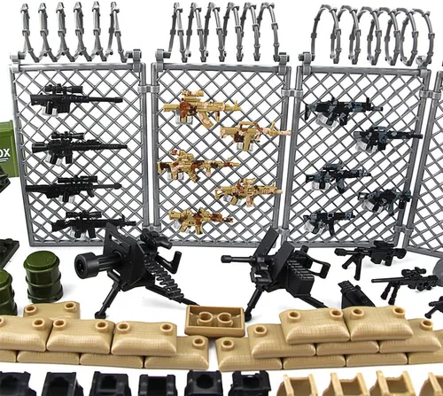 Miniatura 2 de Paquete de armas militares modernas SWAT Police Múltiples combinaciones de juguetes para figuras de soldado, kit de construcción del ejército