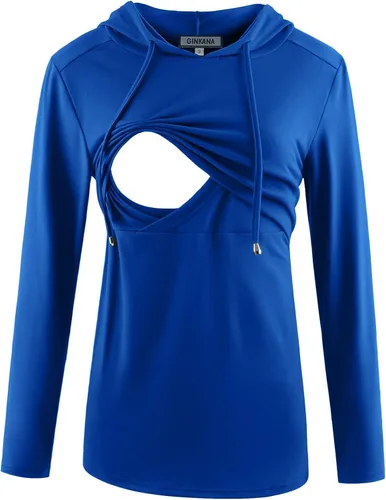 Miniatura 188 de GINKANA Sudadera con capucha para mujer, manga larga, lactancia materna, ropa casual