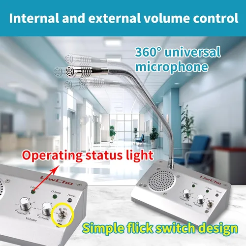 Miniatura 3 de Intercomunicador de ventana de doble vía, sistema de altavoces de ventana, micrófono de intercomunicación antiinterferencia. para negocios, banco