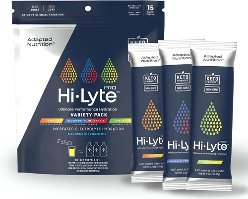 Miniatura 9 de Hi-Lyte Pro - Paquetes de hidratación – 16 paquetes individuales de bebidas Granada de arándanos Paquetes de electrolitos saborizados Sin
