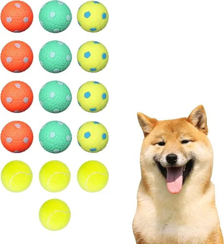 ptlsy Paquete de 16 pelotas de tenis para perros pequeños y medianos (2 pulgadas)