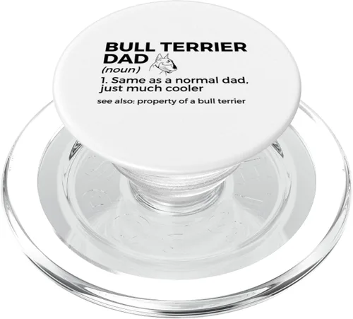 Miniatura 7 de Bull Terrier Dad Definition Funny Property Of A Bull Terrier PopSockets Standard PopGrip