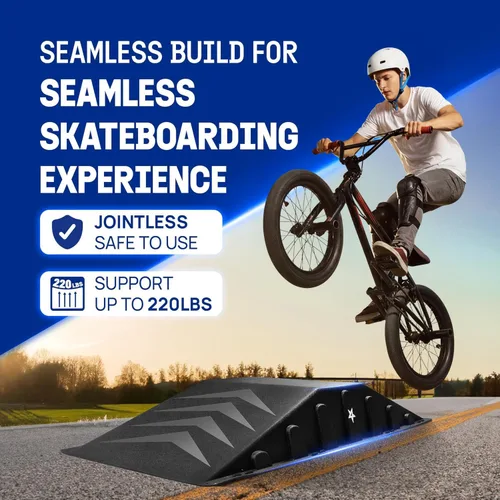 Miniatura 6 de Yes4All Single-Piece Skateboard Ramp, Bike Ramp, Skate Ramp - Design for Beginners, More Durable, Safe, Capacity 220Lbs
