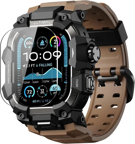 Miniatura 12 de ULTIMAL - Funda resistente con correa para Apple Watch 49mm, compatible con Apple Watch Ultra 3/2/1, cubierta protectora a prueba de golpes de grado
