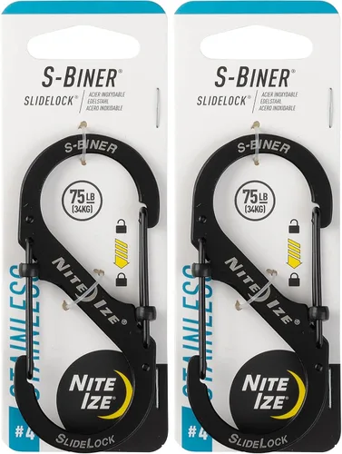 Miniatura 8 de Nite Ize - LSB4-01-R3 LSB4-11-R3 Mosquetón S-Biner con cierre corredizo, negro, #4