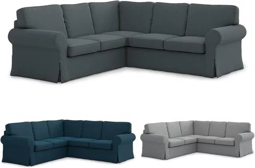 TLYESD Ektorp 2 2 - Funda de repuesto para sofá IKEA Ektorp de 2 x 2, funda de asiento Ektorp 4, no es compatible con sofá Uppland (gris oscuro)