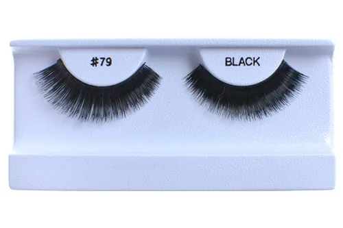 Miniatura 22 de 10 pares de pestañas postizas 100% cabello humano negro natural #99 negro (Black-99)