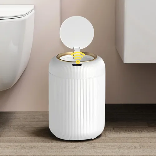 Miniatura 10 de URALFA - Cubo de basura con sensor de movimiento y tapa, 3 galones / 11 L, cubo de basura automático para baño, cubo de basura sin contacto, cubo