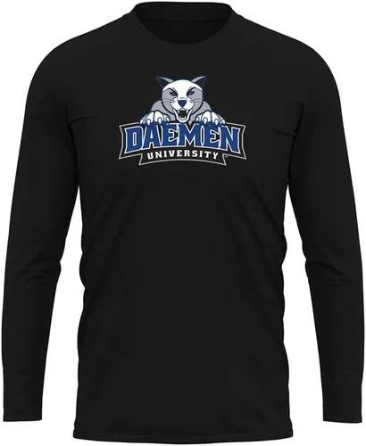 Miniatura 184 de Camisa deportiva de manga larga oficial de la NCAA Collegiate para hombre, colección negra con logotipo primario