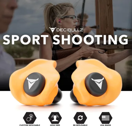 Miniatura 8 de Decibullz - Tapones para oídos moldeables a medida, 31 dB NRR más alto, protección auditiva cómoda para disparar, viajar, trabajar y conciertos