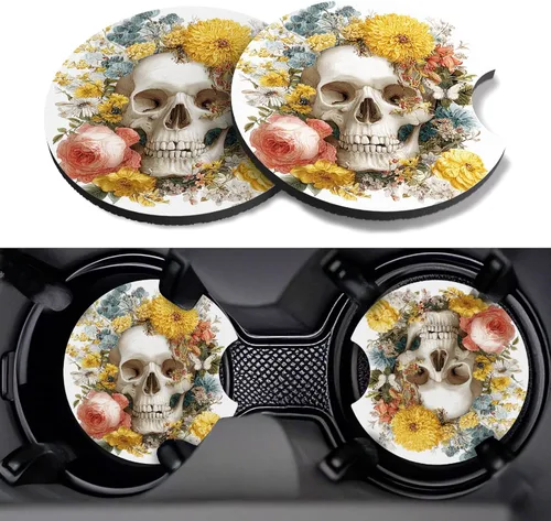 Miniatura 36 de Posavasos para automóvil, paquete de 2 posavasos para automóvil, 2.75 pulgadas, antideslizantes y absorbentes, para portavasos de automóvil