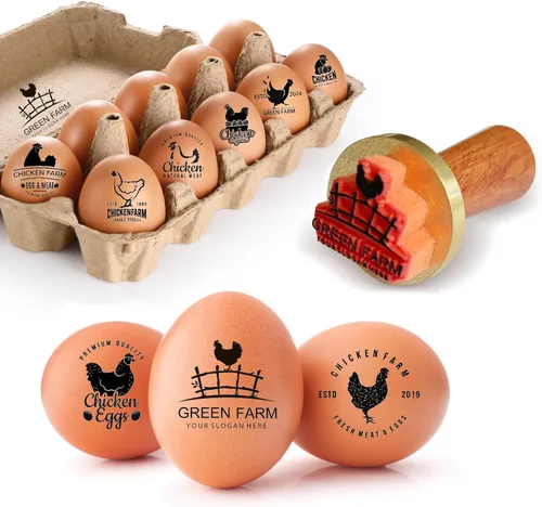 Sello de huevo, sellos de huevos personalizados para huevos frescos, diseños únicos personalizados para huevos de gallina de granja, marca en huevos