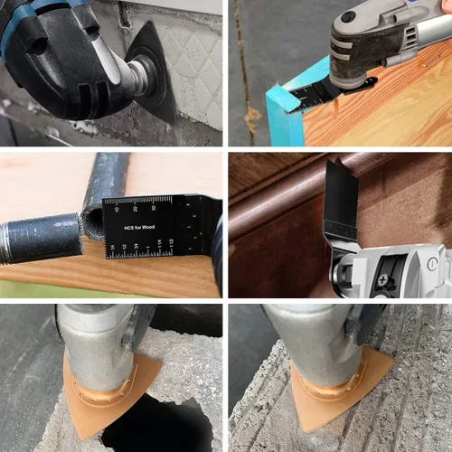Miniatura 6 de 87 cuchillas oscilantes para herramientas, multiherramienta de liberación rápida de plástico de metal de madera, accesorios con papel de lija