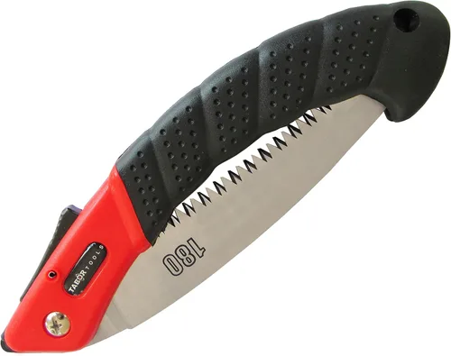 Miniatura 2 de TABOR TOOLS Sierra plegable con hoja curvada de 8 pulgadas y mango de agarre resistente, sierra de mano para podar árboles, recortar ramas, acampar