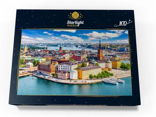 Miniatura 4 de MyPuzzle Stockholm Old Town (Gamla Stan) Cityscape from City Hall Square, Suecia, rompecabezas prémium de 100 piezas para adultos