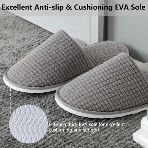 Miniatura 6 de DECOUE 6-12 pares de pantuflas desechables para invitados, antideslizantes, antideslizantes, lavables, reutilizables, para mujeres y hombres