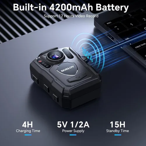 Miniatura 5 de BOBLOV M5 2K 256G Cámara Corporal de la Policía, GPS Habilitado & Cámara Montada en el Cuerpo de 1440P, Cámara Corporal con Batería Integrada