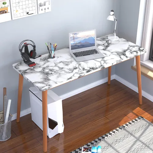 Miniatura 7 de Papel de contacto de mármol negro y blanco brillante de 11.7 x 196 pulgadas, papel pintado despegar y pegar, película de vinilo, autoadhesivo