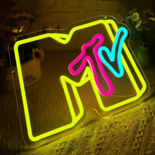 Miniatura 2 de Letrero de neón musical para decoración de pared, letrero de neón musical regulable con luz para cueva de hombre, luces de neón para dormitorio