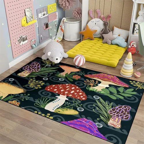 Miniatura 5 de Alfombra de gatos de dibujos animados para niñas, bonita decoración de habitación de niños, alfombra con temática de animales azules, alfombra ultra