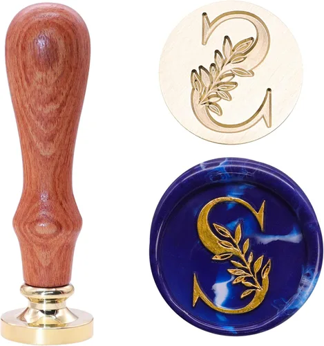 Miniatura 13 de SWANGSA Kit de Sello de Cera con Inicial del Alfabeto H, Sello de Sellado de Letras con Hojas Botánicas Elegantes Vintage con Perlas de Cera