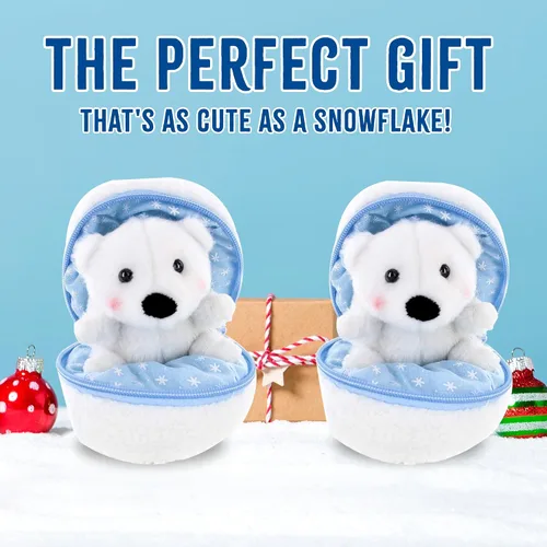 Miniatura 4 de Snowball - Huevo sorpresa con cremallera – 6 pulgadas – Lindo y suave surtido de juguetes de peluche para amigos, familia de todas las edades – Oso
