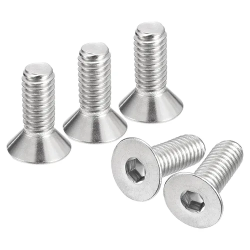 Miniatura 29 de uxcell 5/16-18x1-1/2 Tornillos de cabeza avellanada plana, 5 tornillos de cabeza plana de acero inoxidable 304, rosca completa, pernos avellanados