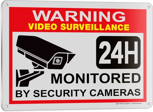 Miniatura 10 de iSYFIX Señal de advertencia de videovigilancia – 1 paquete de 1 paquete reflectante plateado de 7 x 6 pulgadas – 100% libre de óxido de aluminio