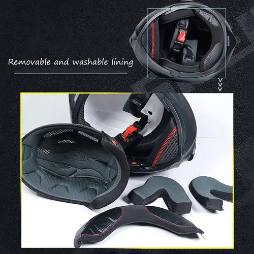 Miniatura 5 de Casco modular SDFGDFD Bluetooth, casco anticolisión de la motocicleta de cara completa ha obtenido la certificación DOT/ECE, casco de moto de cara