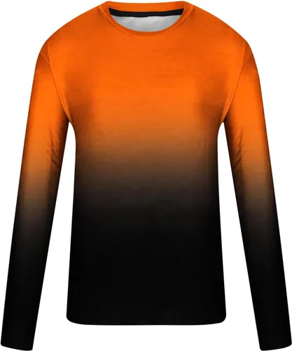 Miniatura 4 de Hombres Gradación Impreso Jersey Novedad Camiseta Suelta Casual Cuello Redondo Manga Larga Blusa Atlética Tops