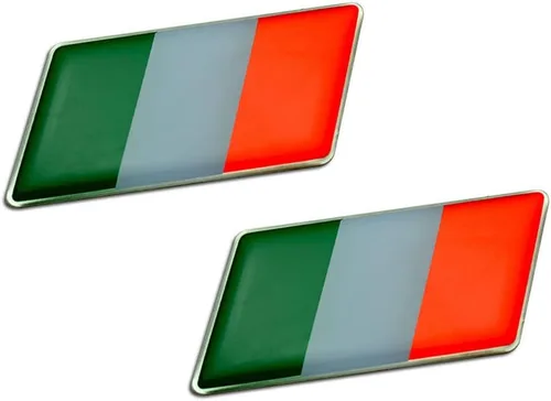 2 x (Par/Juego de 2) Emblema de la bandera italiana italiana placa de nombre rara para Aprilia Benelli Beta Motor Bimota Borile Cagiva Ducati Fantic