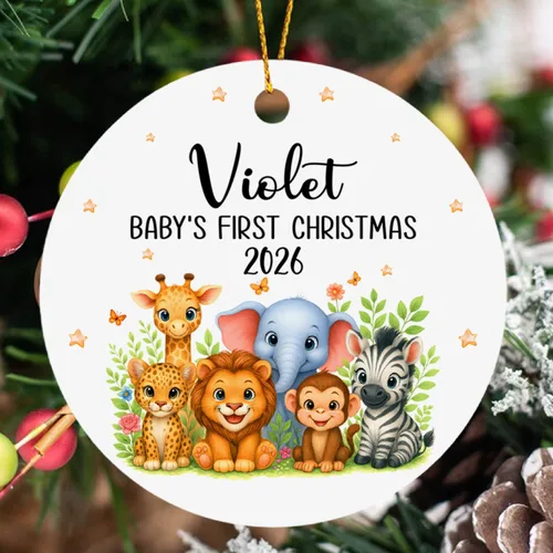 Miniatura 22 de Adorno de Navidad de vaca bebé 2025, adorno personalizado de mi primera Navidad para padres recién nacidos, regalo de recuerdo de primera Navidad