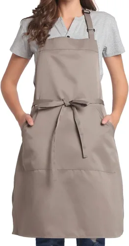 Miniatura 16 de BIGHAS - Delantal ajustable con babero y lazos largos, disponible en 18 colores, ideal para chefs, cocina, hogar, restaurante, mujeres, hombres