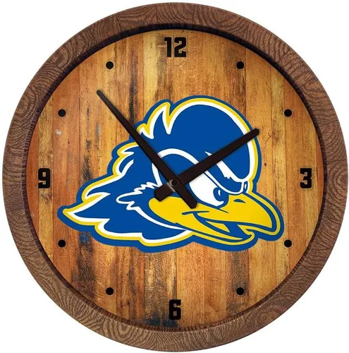 Miniatura 39 de The Fan-Brand NCAA Oklahoma Sooners: Reloj de pared con parte superior de barril de imitación para decoración de bar, decoración de fiesta