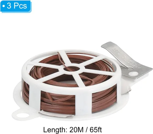 Miniatura 2 de PATIKIL Lazos giratorios de 65 pies/65.6 ft, paquete de 3 lazos de polietileno para plantas de jardín con cortador reutilizables para jardinería