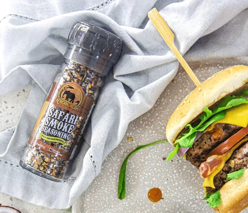 Miniatura 5 de African Dream Foods Mezcla de condimentos con humo Safari con pimientos ahumados, sal marina Ideal para carne, pollo, verduras Molinillo