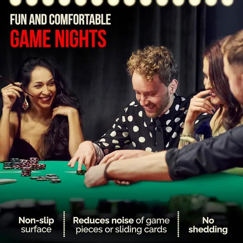Miniatura 8 de Cobertor de mesa para juegos de cartas de fieltro para póquer, Mahjong, Dominó, Bridge y juegos de mesa, mantel elástico ajustado para mesas Verde