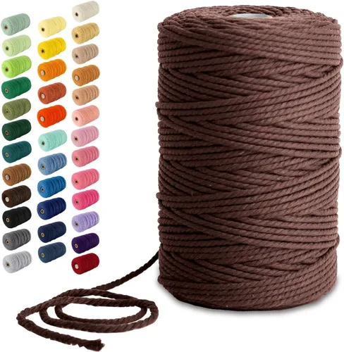 Miniatura 24 de Nook Theory - Cuerda de macramé de 3 mm, 220 yardas de cuerda de algodón, hilo de 4 mm y 5 mm, cuerda para manualidades, perfecta para colgantes