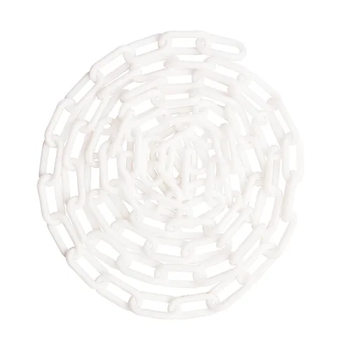 US Weight (Fabricado en Estados Unidos) Cadena de seguridad de plástico blanco de 2 pulgadas x 100 pies. Tecnología resistente a los rayos UV