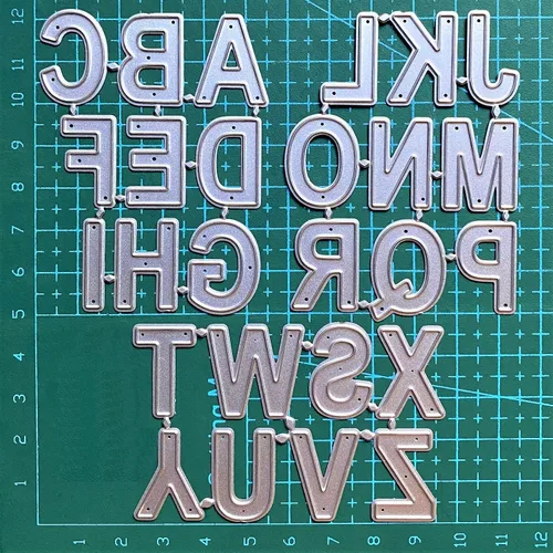 Miniatura 6 de Troqueles de corte de metal, 26 letras mayúsculas del alfabeto para hacer tarjetas, herramienta de grabado en relieve, álbum de recortes, troqueles
