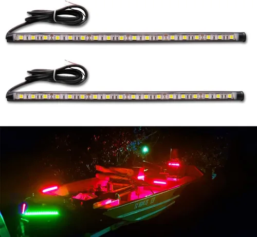Miniatura 8 de Luces de navegación – Luces de proa LED, verde y rojo, pesca nocturna, cubierta, IP67 impermeable para pontón, bote auxiliar, kayak, barco Jon, yate
