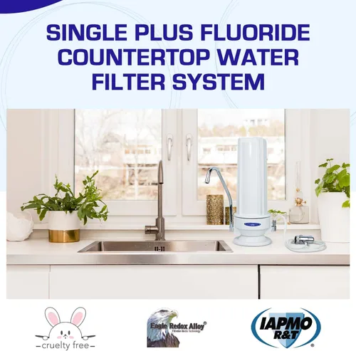 Miniatura 2 de Crystal Quest Sistema de filtro de agua de encimera de fluoruro único Blanco
