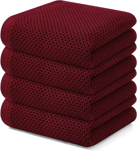 Miniatura 92 de Kitinjoy - Paños de cocina de 100 % algodón, tela de tejido gofrado, paño de limpieza ultrasuave, absorbente y de secado rápido. Gris Oscuro