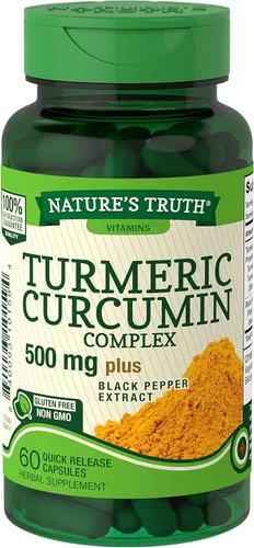 Nature's Truth Complejo de curcumina de cúrcuma 500 mg más extracto de pimienta negra, 60 unidades