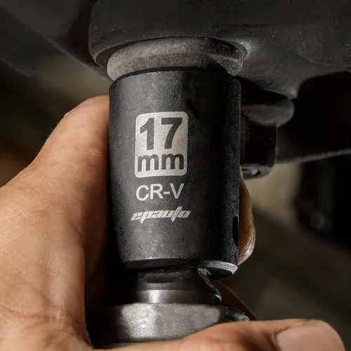 Miniatura 4 de EPAuto Juego de dados de impacto métricos poco profundos de 1/2 pulgada, Cr-V, 6 puntos, 14 dados