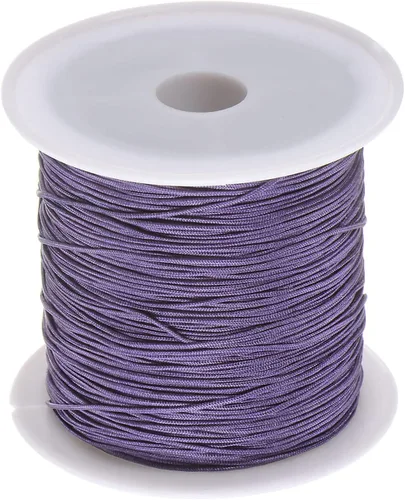 Miniatura 20 de HARFINGTON 1 rollo de hilo de nailon para nudar de 0.024 in, 50 yardas de nailon trenzado para manualidades, cuerda de satén para pulsera, collar