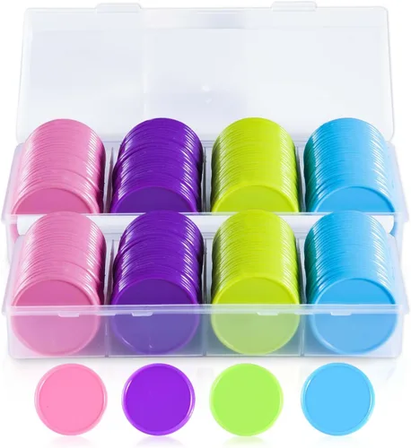 SenseYo 200 fichas de póquer de plástico de 1.45 pulgadas con caja de almacenamiento para niños, contador de cartas, contador de cartas
