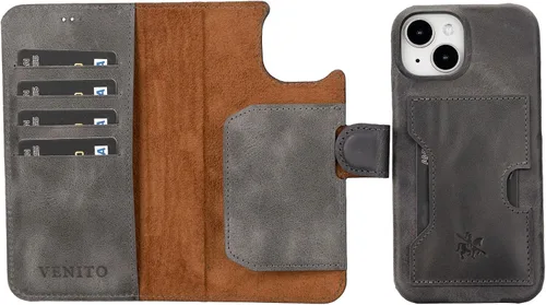 Miniatura 59 de Venito Florence - Funda de piel compatible con Samsung Galaxy S9, extra segura con bloqueo RFID, cartera desmontable para teléfono (gris decolorado)